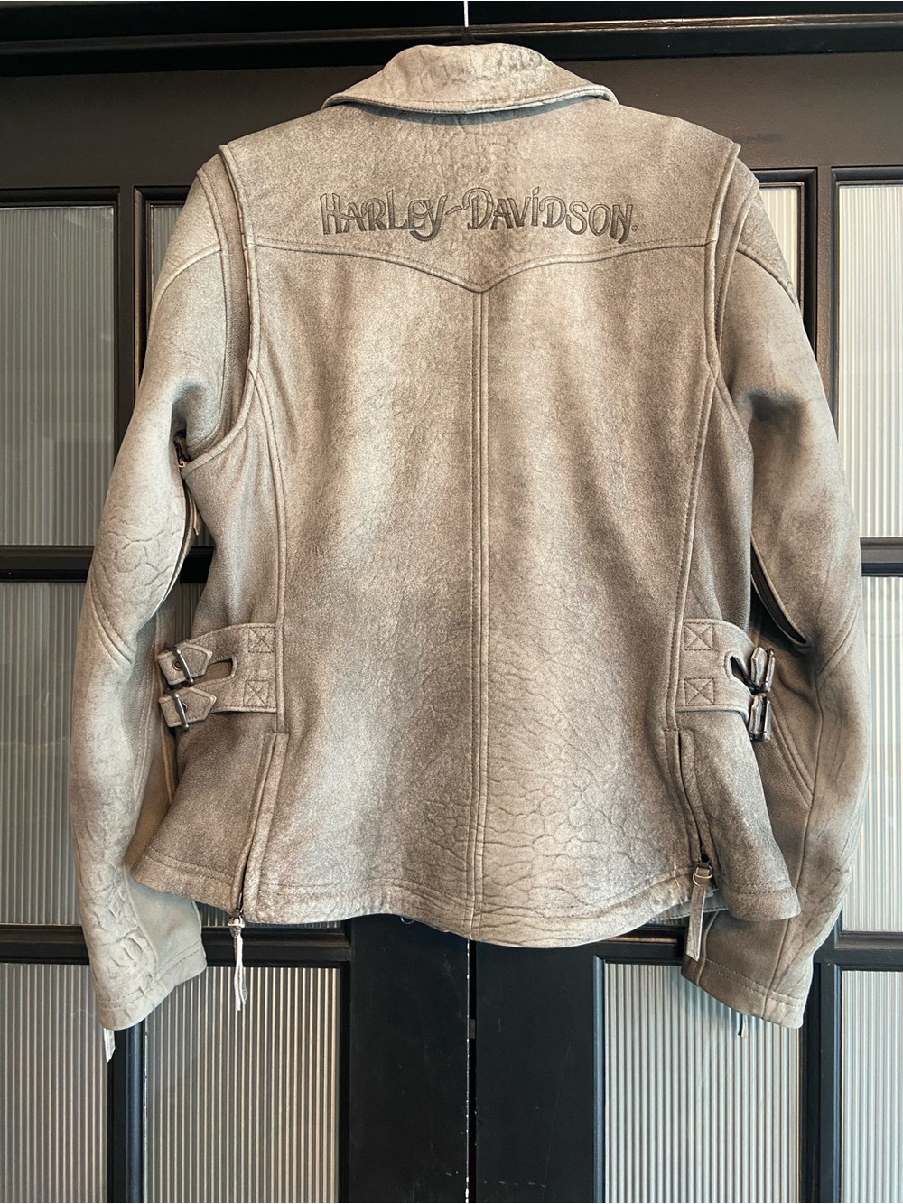 Harley-Davidson Women's Pierce Gray Lambskin Leather Jacket size XL